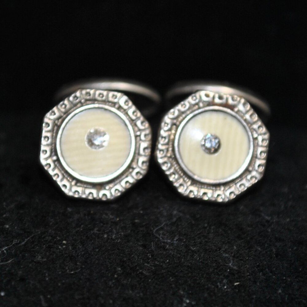 Antique/Vintage Art Deco Celluloid Octagon-shaped Cufflinks